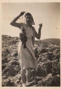 My Grandma in 1942 with the only fish she ever caught