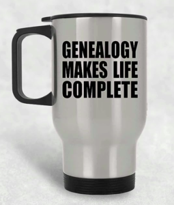 Amazon - Genealogy Makes Life Complete, Silver Travel Mug