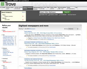 Trove search results by location and decade