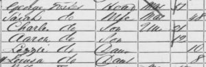 1861 Census George, Sarah, Charles, Aaron, Lezzie, Louisa Foster