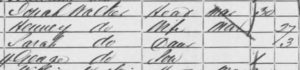 1861 Census Jonah, Henney, Sarah and George Walker