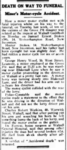 Samuel Ernest Stokes, accident, death, inquest